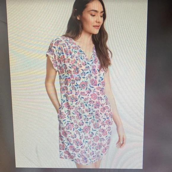 Gap women’s floral dress v-neck sm cap sleeves NWT lined spring summer casual - Picture 9 of 9